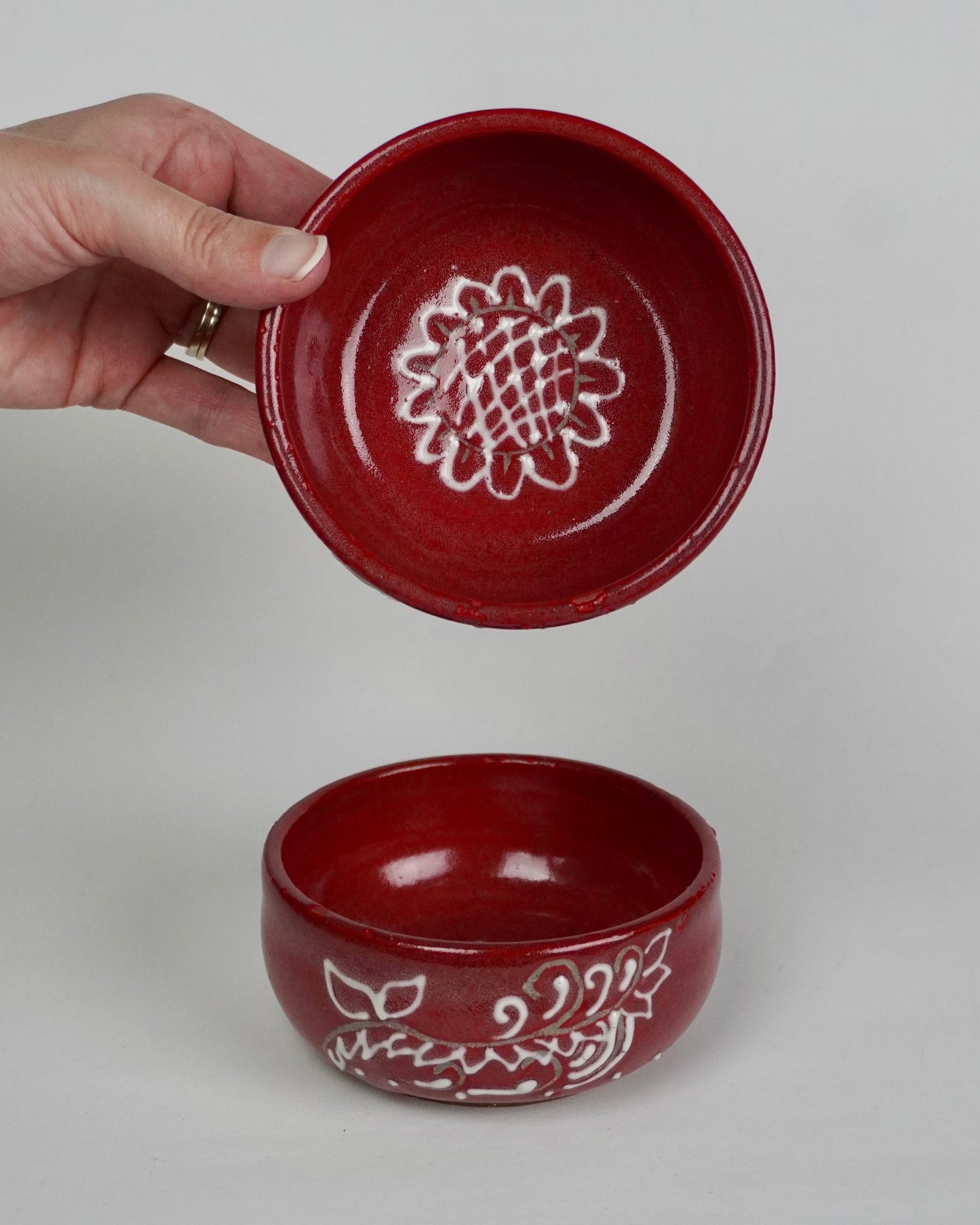 Floral Red Bowls (Set of 2)