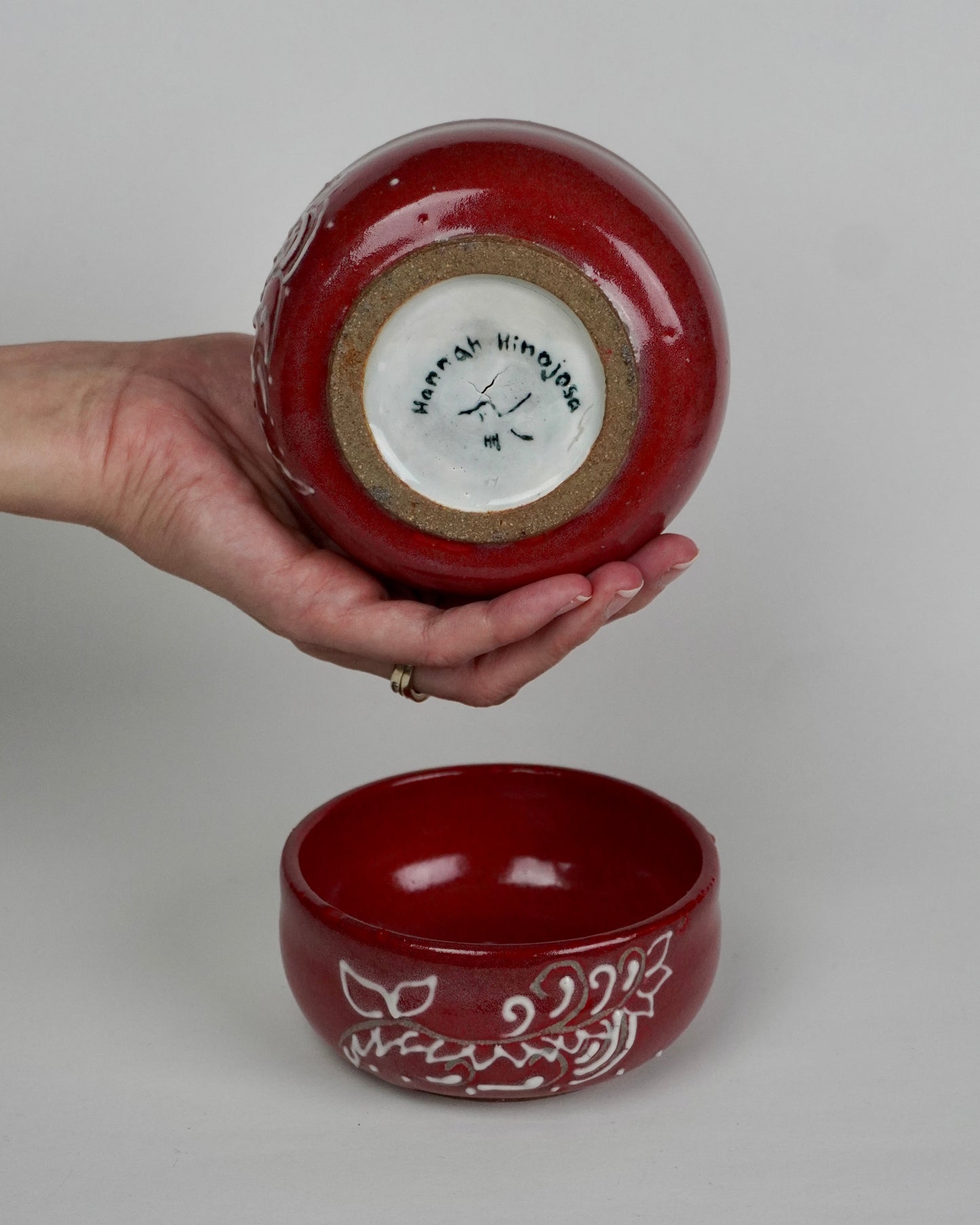 Floral Red Bowls (Set of 2)